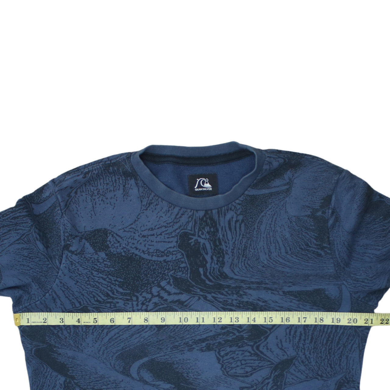 Quiksilver Men's Blue Graphic Crew Neck Pullover Sweatshirt Size S