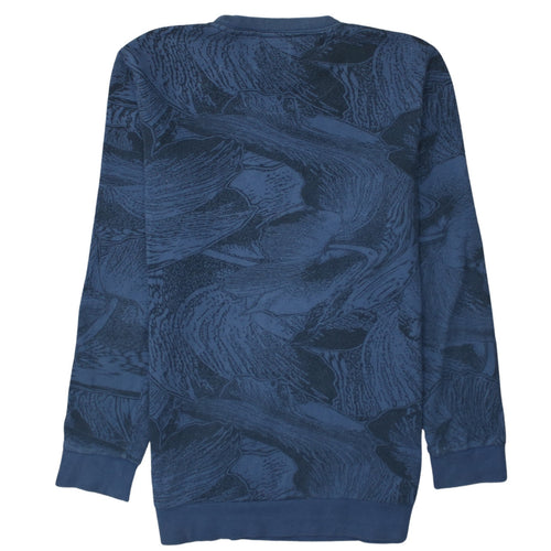 Quiksilver Men's Blue Graphic Crew Neck Pullover Sweatshirt Size S