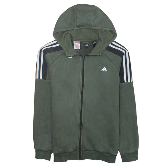 Adidas Boys Green Full Zip Hoodie Size XL - Hooded Fleece Sweatshirt