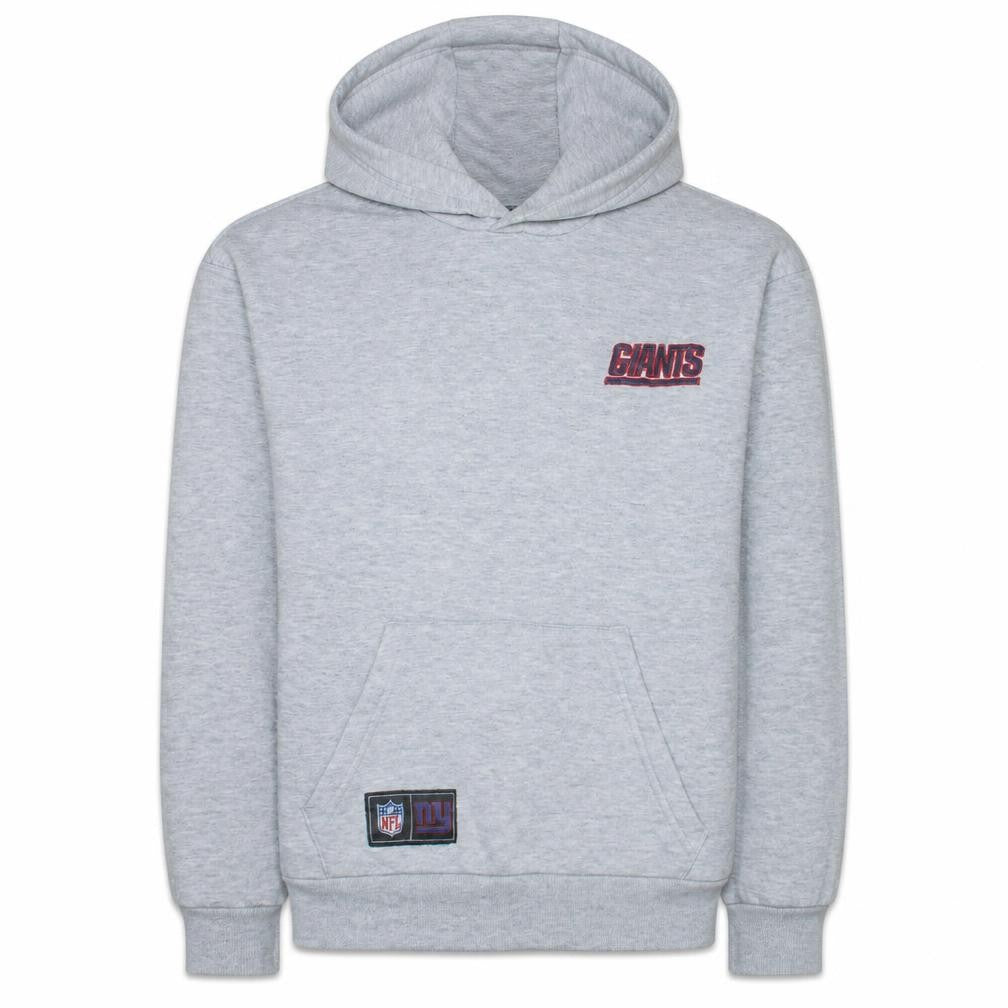 Front view of Primark Men’s Grey NFL Giants Pullover Hoodie, size S, Regular Fit