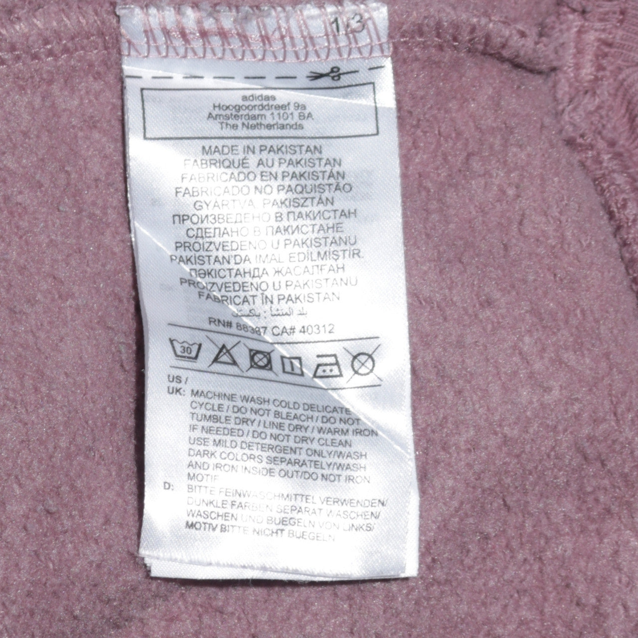 Adidas Womens Mauve Hooded Pullover Sweatshirt Size 12