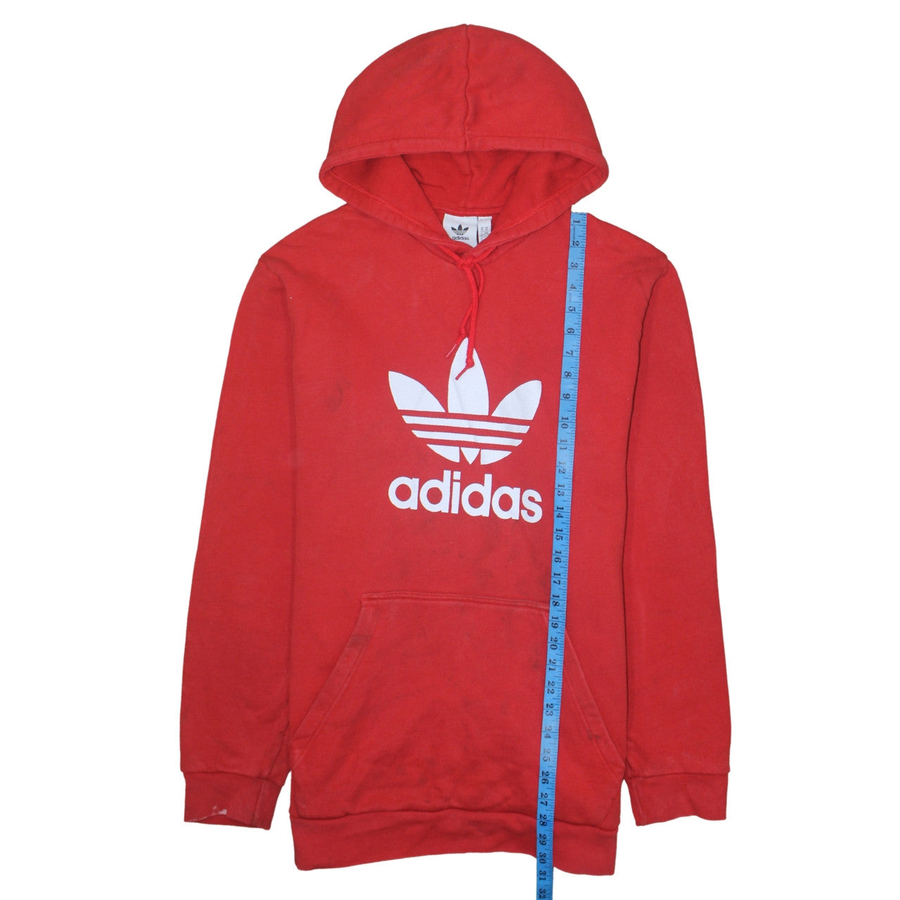 Adidas Men's Red XL Pullover Hoodie with Logo Graphic Print