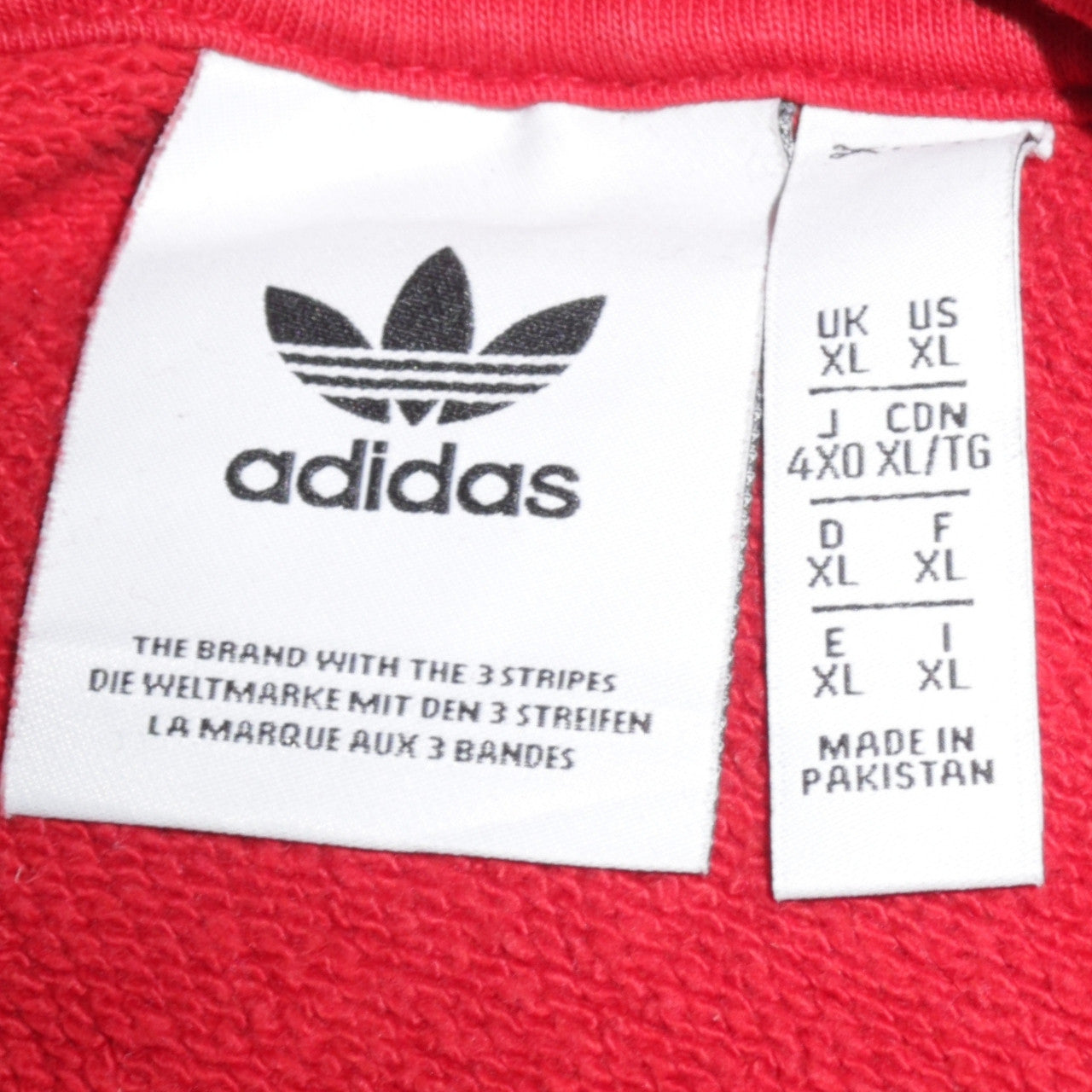 Adidas Men's Red XL Pullover Hoodie with Logo Graphic Print