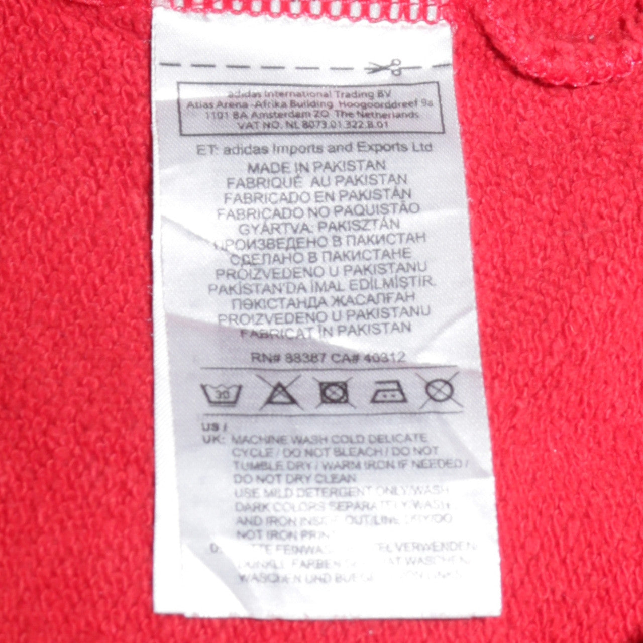 Adidas Men's Red XL Pullover Hoodie with Logo Graphic Print