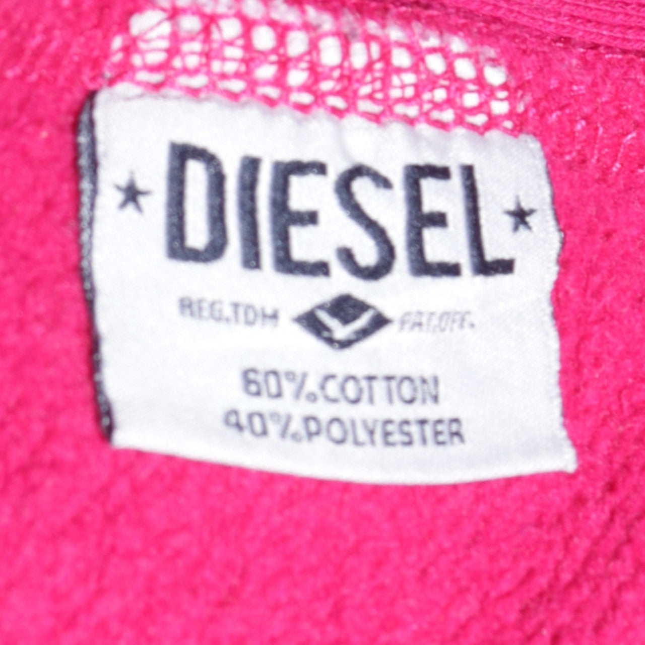 Diesel Womens Pink Full Zip Hoodie Medium Cotton Blend