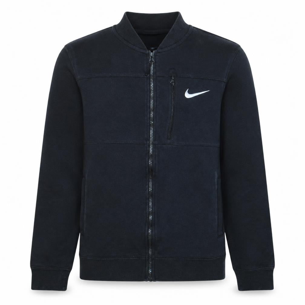 Front view of Nike Men’s Black Full Zip Sweatshirt, size S, Logo Sportswear