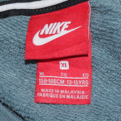 Nike Boys Blue Pullover Sweatshirt XL 13-15 Years Crew Neck Logo Print