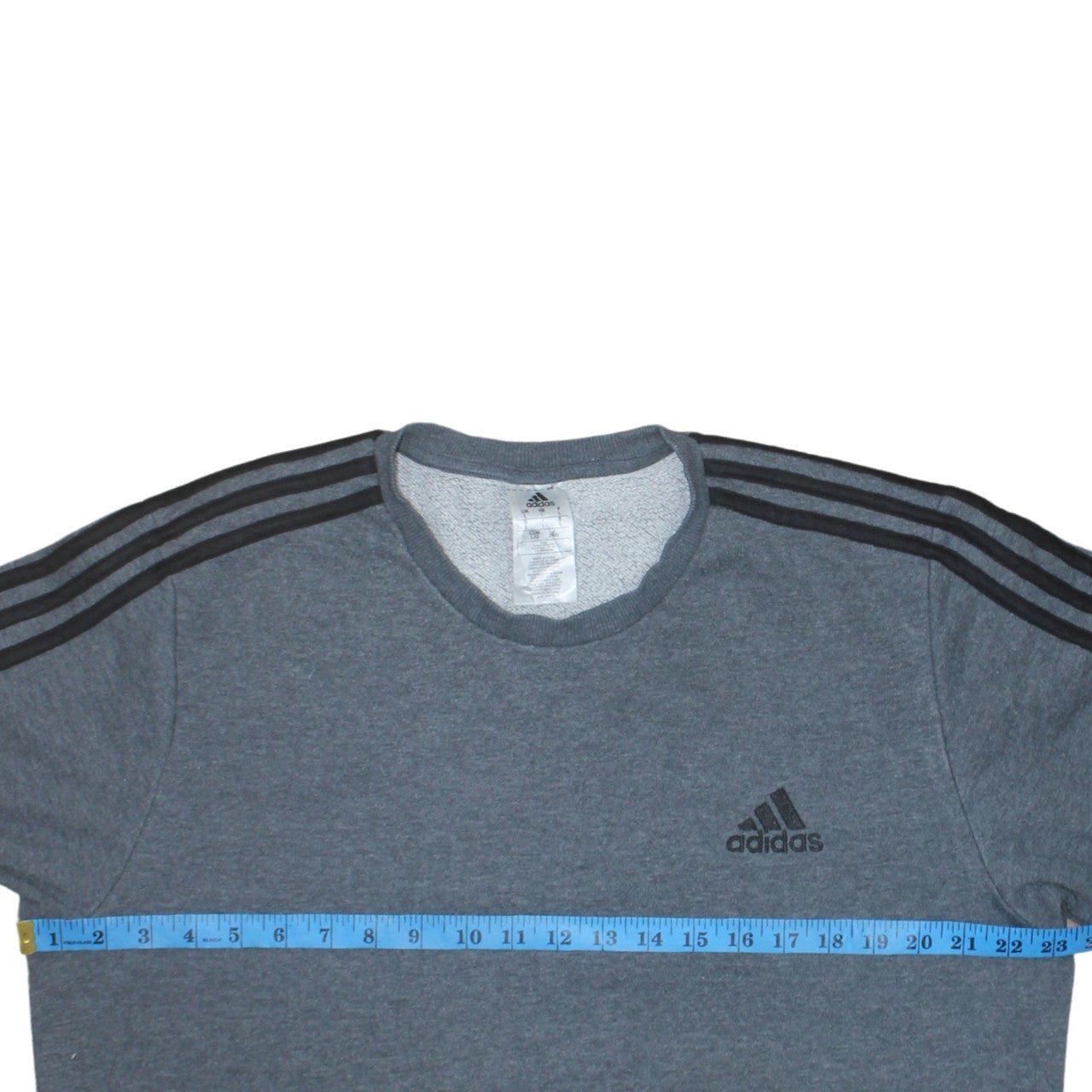 adidas Men’s Grey Crew Neck Sweatshirt L Pullover Fleece Sportswear