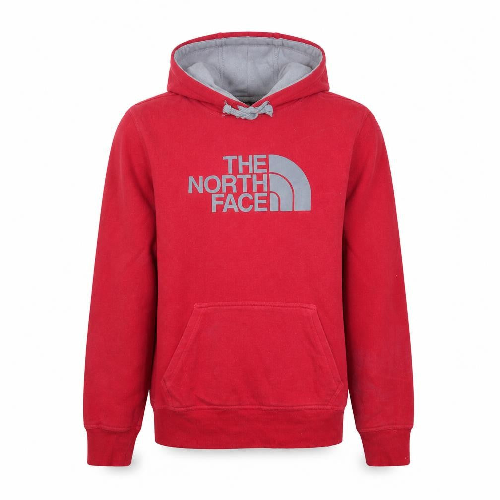Front view of The North Face Men's Red Pullover Hoodie, size S, Regular Fit