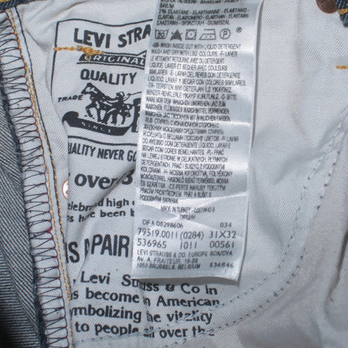 Levi's Men's Blue 33x32 Straight Leg Denim Jeans Regular Fit