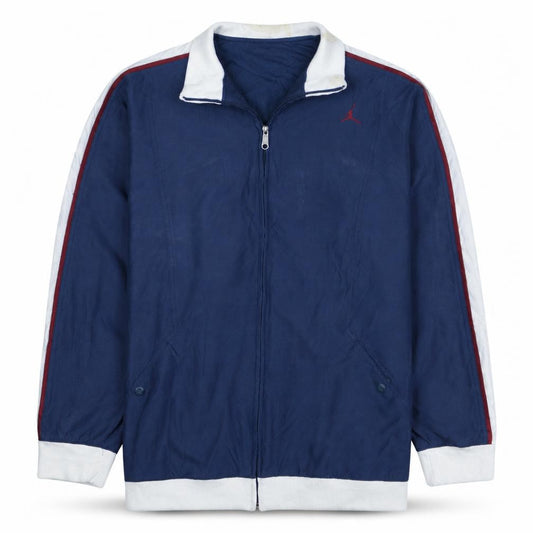 Front view of Jordan Men's Blue XL Track Jacket Full Zip Retro Sportswear