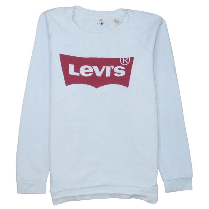 Levi's Mens White Logo Pullover Sweatshirt Size S Regular Fit