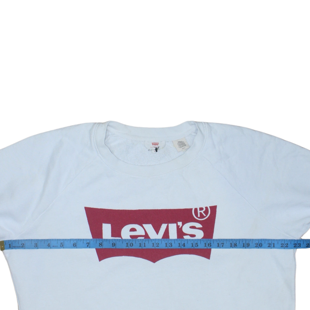 Levi's Mens White Logo Pullover Sweatshirt Size S Regular Fit