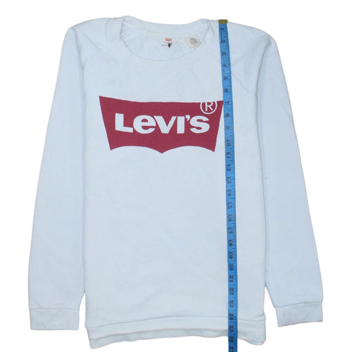 Levi's Mens White Logo Pullover Sweatshirt Size S Regular Fit