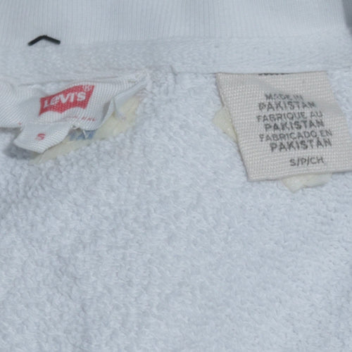 Levi's Mens White Logo Pullover Sweatshirt Size S Regular Fit