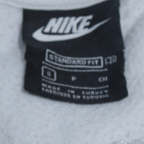 Nike Men White Pullover Hoodie S Sports Logo Fleece Sweatshirt