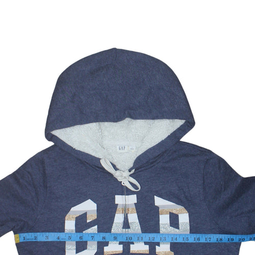 GAP Womens Blue Full Zip Hooded Sweatshirt Size S Sherpa Lined