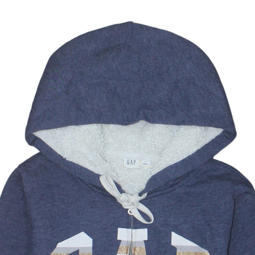 GAP Womens Blue Full Zip Hooded Sweatshirt Size S Sherpa Lined