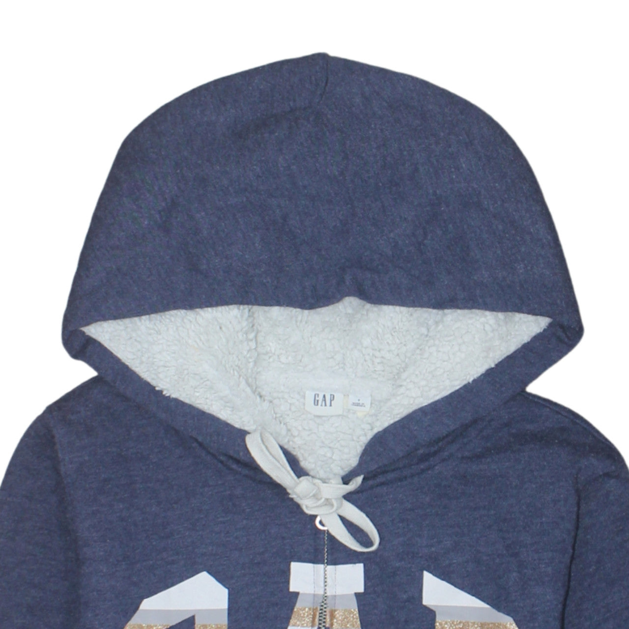 GAP Womens Blue Full Zip Hooded Sweatshirt Size S Sherpa Lined