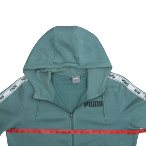 Puma Men's Green Full Zip Hoodie Size M Sports Style