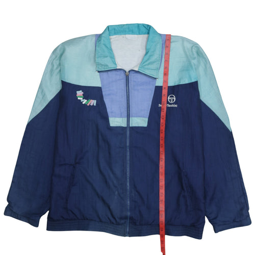 Sergio Tacchini Men's Blue Colourblock Track Jacket Size M