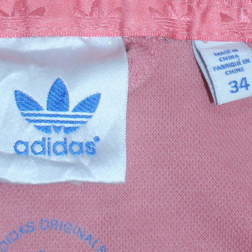 Adidas Womens Grey Pink Full Zip Hoodie Size 8 Colourblock Hooded Sweatshirt