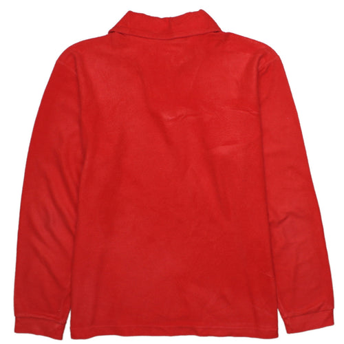 Champion Mens Red Fleece Quarter Zip Pullover Sweatshirt Size M