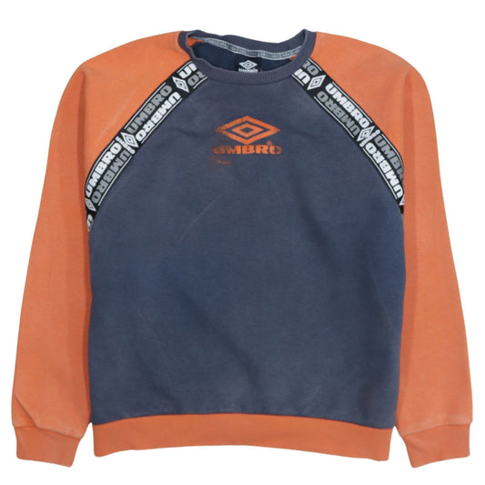 Umbro Men's Blue Orange Logo Crew Neck Sweatshirt Size S