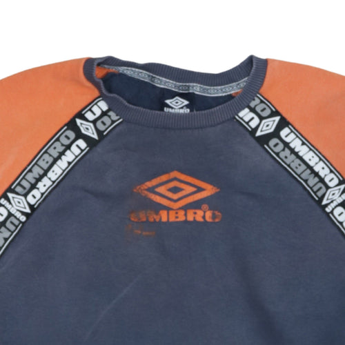 Umbro Men's Blue Orange Logo Crew Neck Sweatshirt Size S