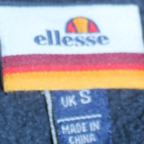 Ellesse Mens Blue Pullover Hoodie Small Logo Graphic Fleece