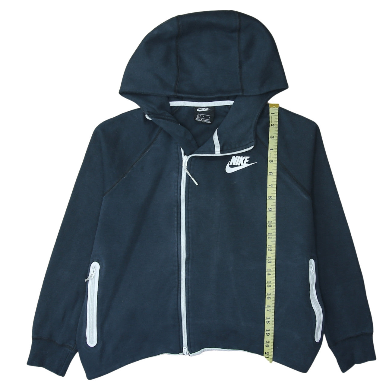 Nike Mens Blue Full Zip Hoodie L Sportswear Cotton Blend