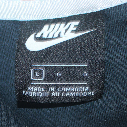 Nike Mens Blue Full Zip Hoodie L Sportswear Cotton Blend