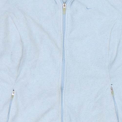 Nike Women's Blue Therma-Fit Fleece Hoodie Jacket Size 10