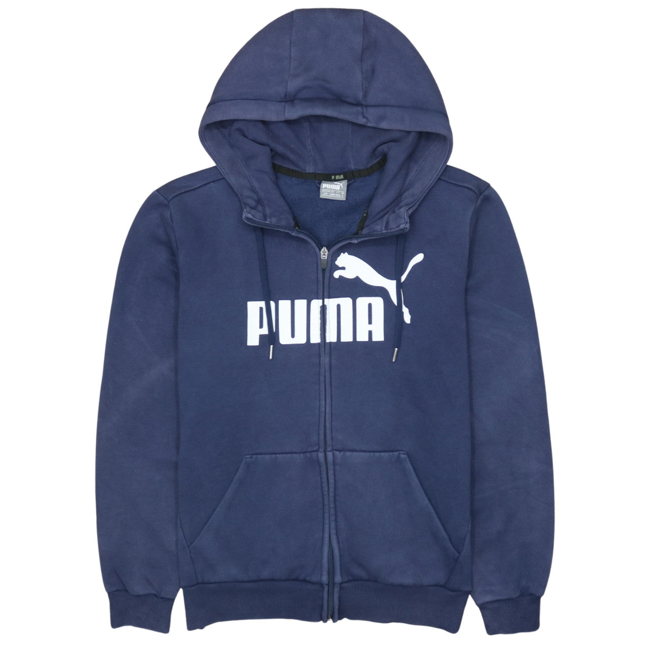 Puma Mens Blue Full Zip Hoodie Small Regular Fit Logo Sweatshirt