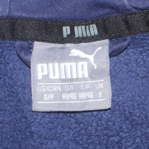 Puma Mens Blue Full Zip Hoodie Small Regular Fit Logo Sweatshirt