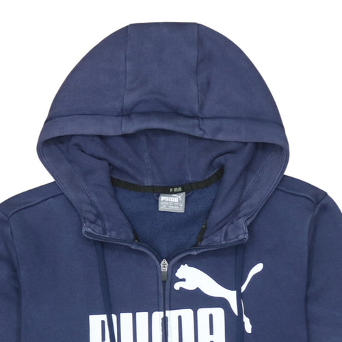 Puma Mens Blue Full Zip Hoodie Small Regular Fit Logo Sweatshirt