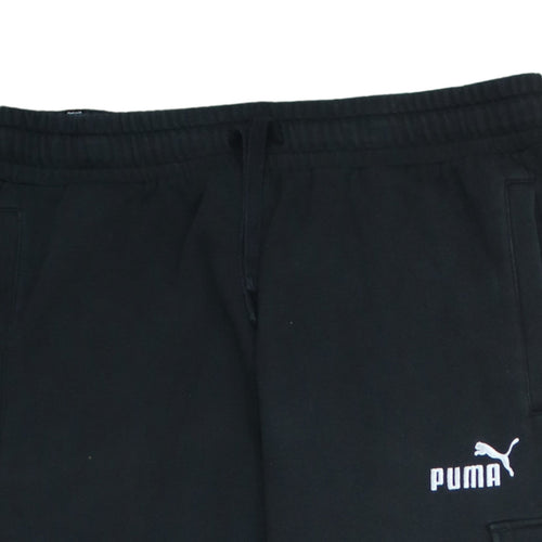 Puma Men's Black Cargo Jogger Trousers L Regular Fit