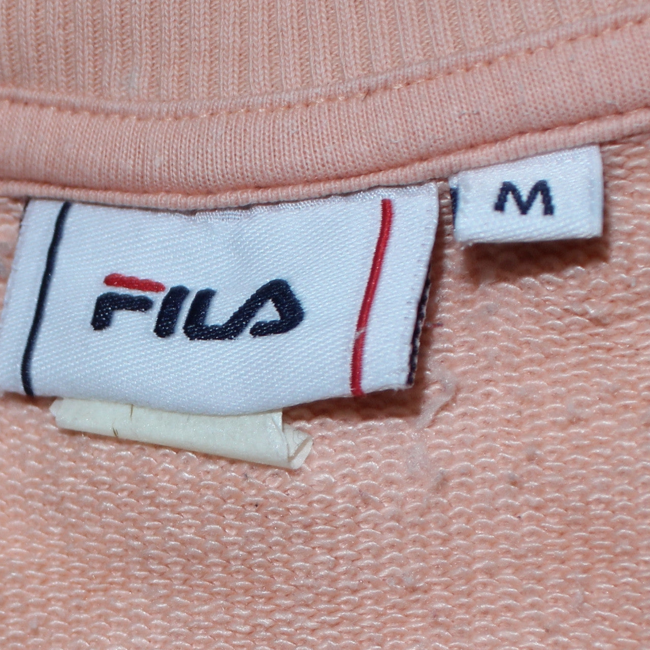FILA Womens Peach Grey Colourblock Logo Pullover Sweatshirt M