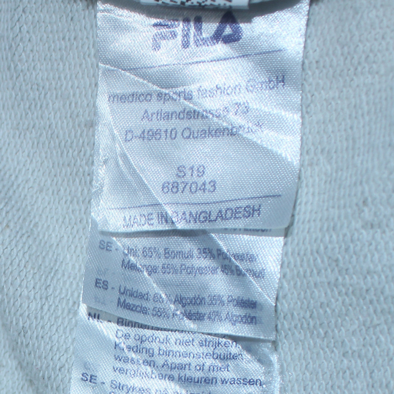 FILA Womens Peach Grey Colourblock Logo Pullover Sweatshirt M