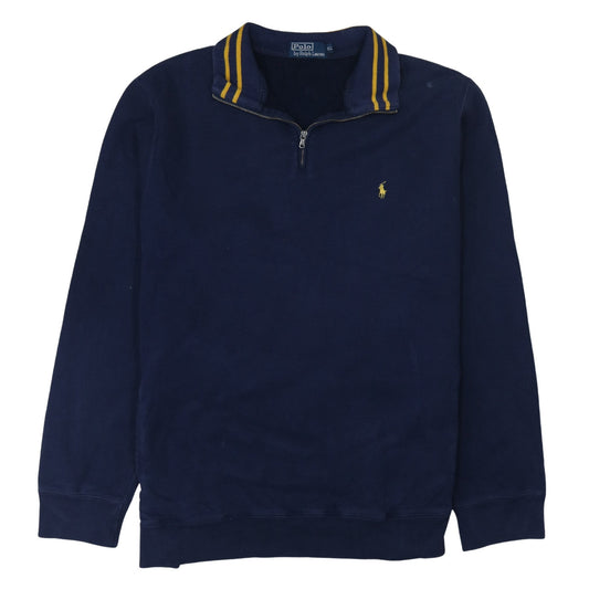 Polo Ralph Lauren Men's Blue XL 1/4 Zip Collared Sweatshirt