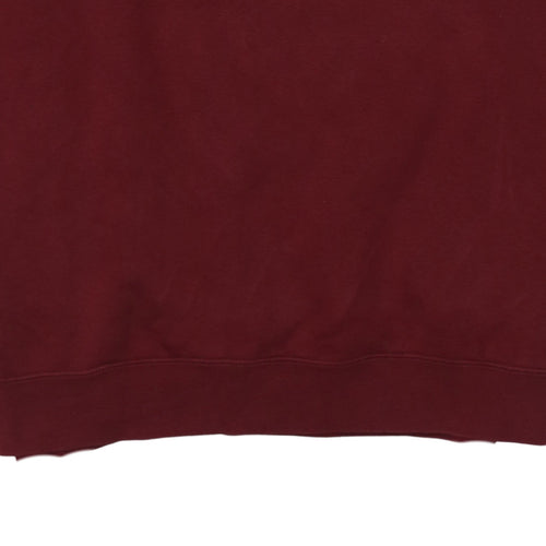 Nike Womens Burgundy Gold Logo Pullover Hoodie Size M