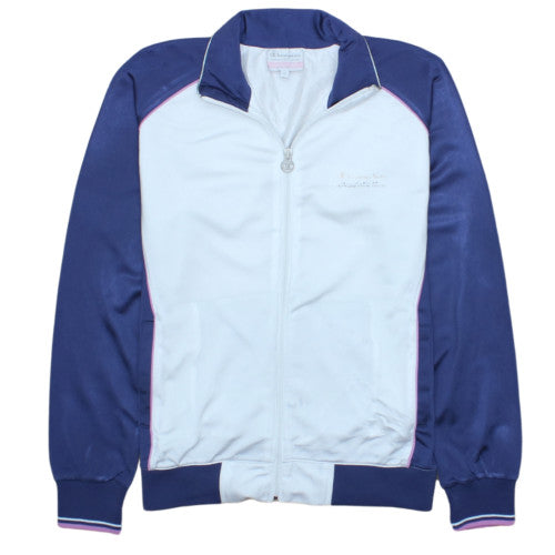 Champion Women White & Blue Full Zip Heritage Fit Sweatshirt M