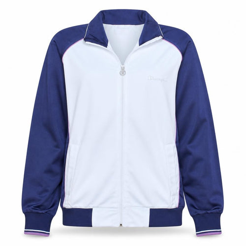 Champion Women White & Blue Full Zip Heritage Fit Sweatshirt M