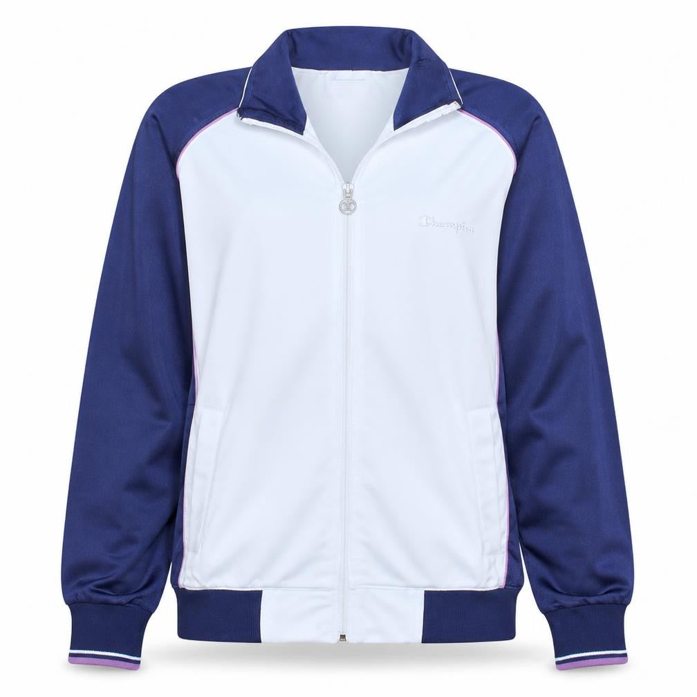 Champion Women White & Blue Full Zip Heritage Fit Sweatshirt M