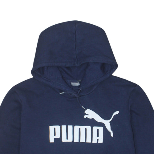 Puma Boys Navy Blue Pullover Hoodie XL Hooded Sweatshirt Logo Print