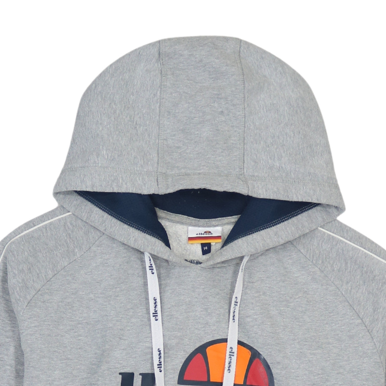 Ellesse Women's Grey Hoodie Size 14 Pullover Logo Sweatshirt
