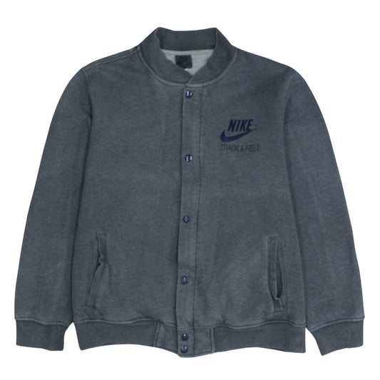 Nike Men’s Grey Track & Field Button Sweatshirt L Regular Fit