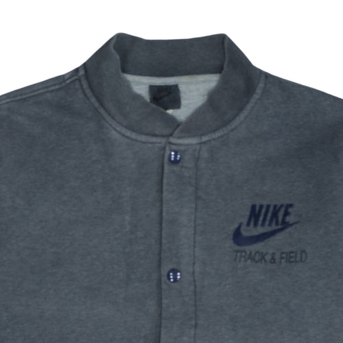 Nike Men’s Grey Track & Field Button Sweatshirt L Regular Fit