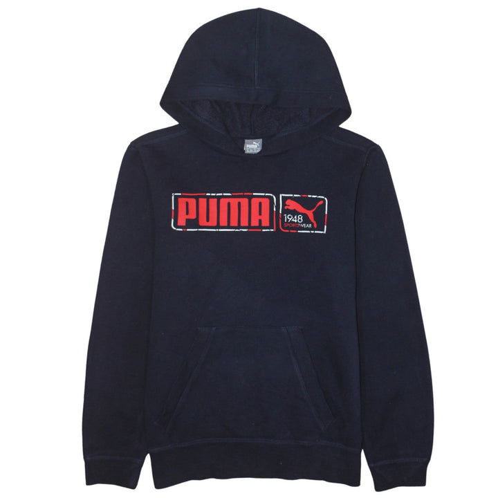 Puma Boys Navy Blue Pullover Hoodie Size 14 Years Cotton Blend Sportswear
