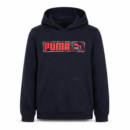 Puma Boys Navy Blue Pullover Hoodie Size 14 Years Cotton Blend Sportswear